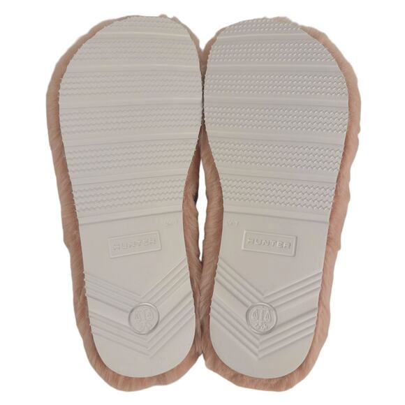 Hunter Crossover Slide Slippers Flatform Womens 9 Cozy Faux Fur Azalea Pink - Picture 6 of 7